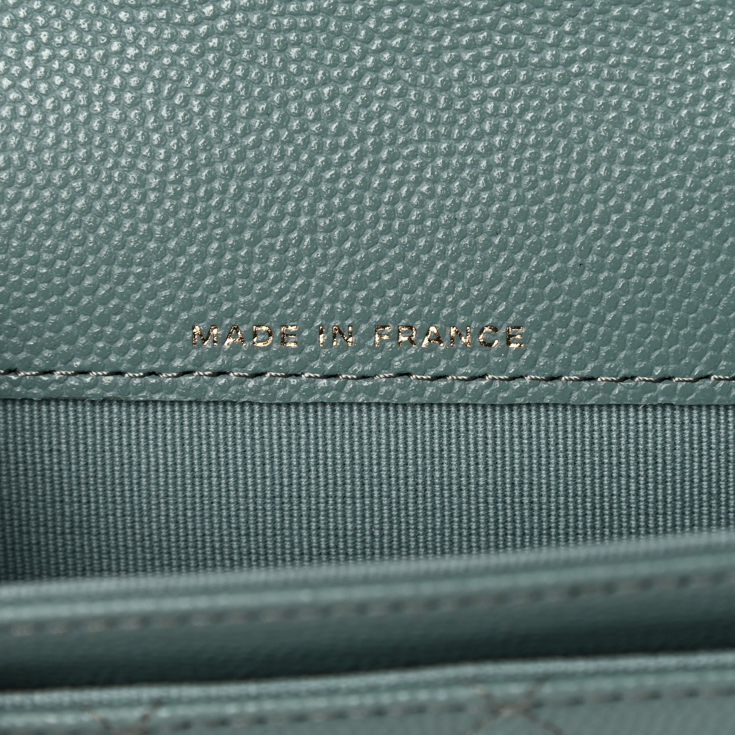 Caviar Quilted Flap Card Holder Wallet Dark Green