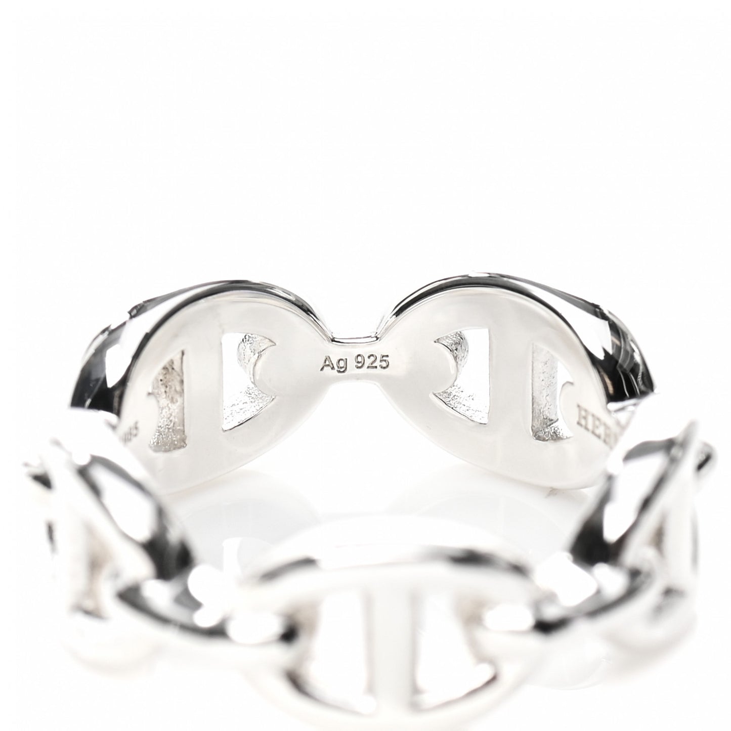 Sterling Silver PM Chaine d'Ancre Enchainee Band Ring 52 6