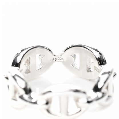 Hermes Sterling Silver PM Chaine d'Ancre Enchainee Band Ring 52 6 7 of 9