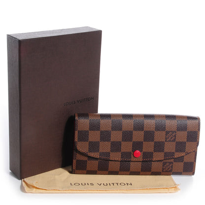 Louis Vuitton Damier Ebene Emilie Wallet Red 8 of 8