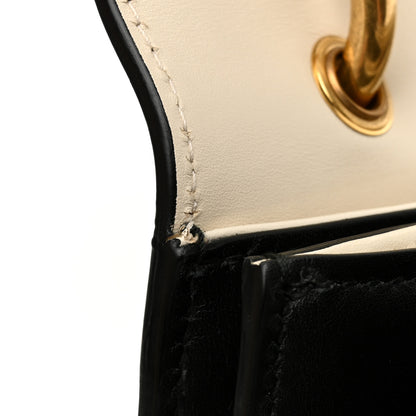 Gucci Calfskin Sylvie Web Small Queen Margaret Top Handle Bag Black White 11 of 14