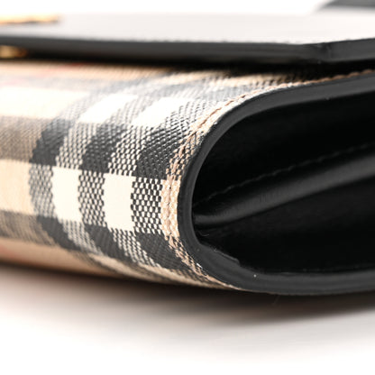 Burberry Calfskin Vintage Check Hannah Wallet with Detachable Strap Black 9 of 11