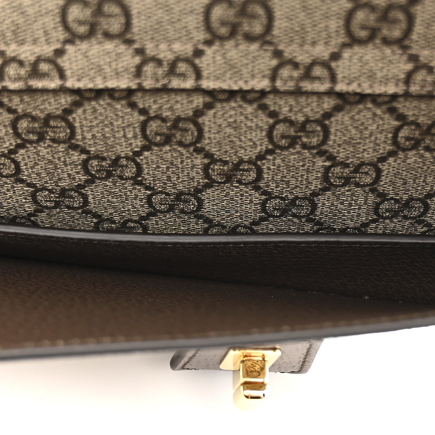 Gucci GG Supreme Monogram Textured Dollar Calfskin Blondie Belt Bag Beige Ebony New Acero 5 of 11
