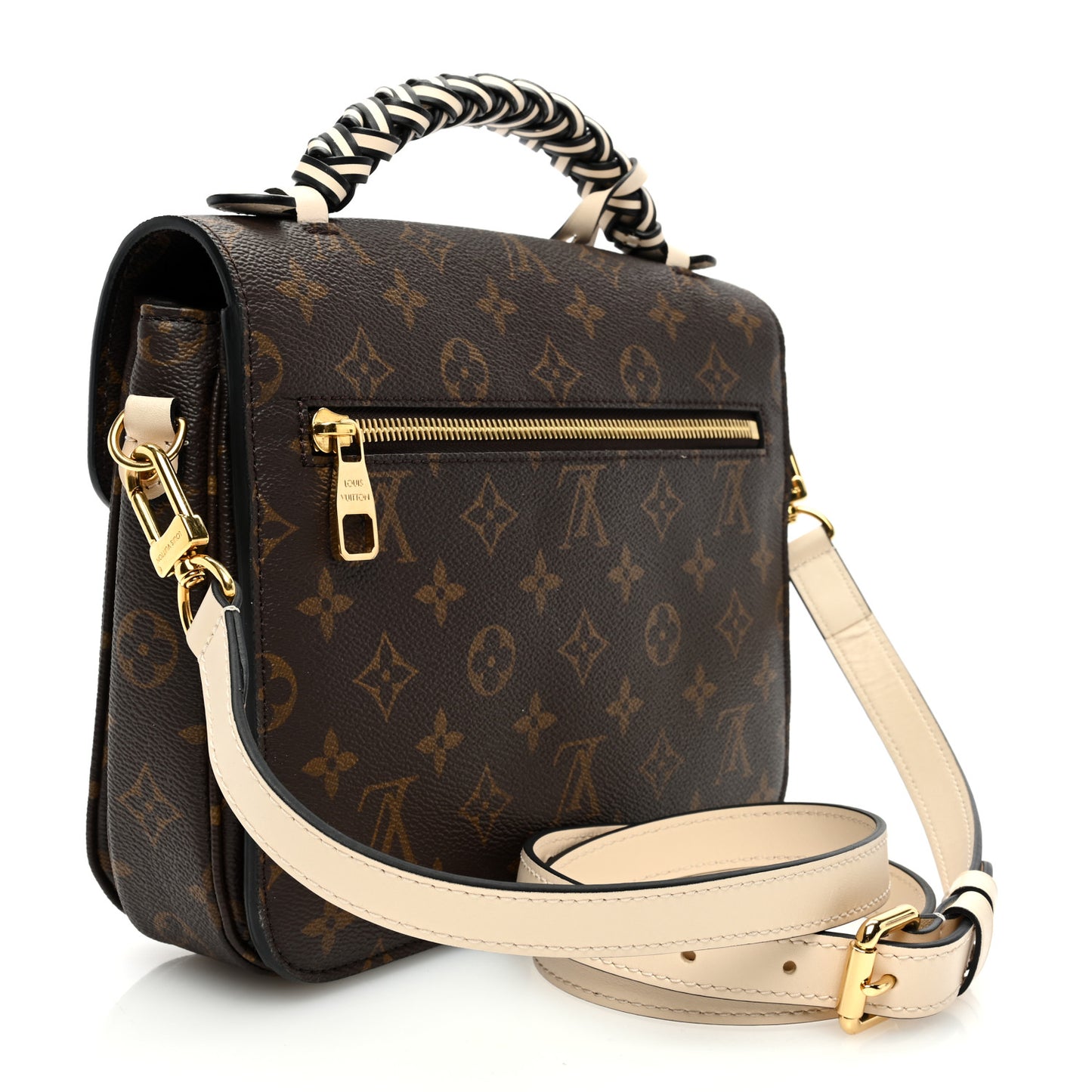 Monogram Braided Pochette Metis Creme Beige