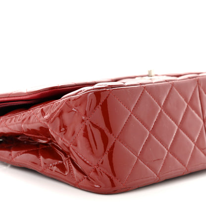 Chanel Patent Calfskin Quilted Jumbo Double Flap Red 9 of 14