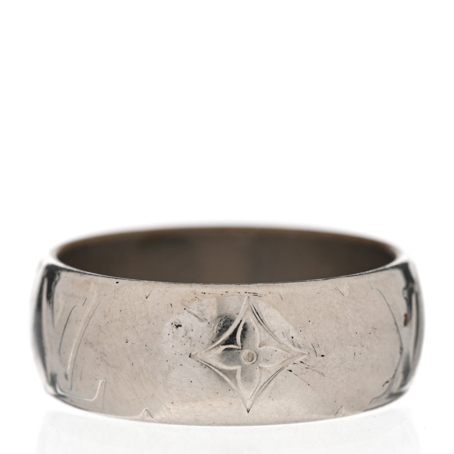 Zamac Palladium Monogram Ring M 60 9 Silver
