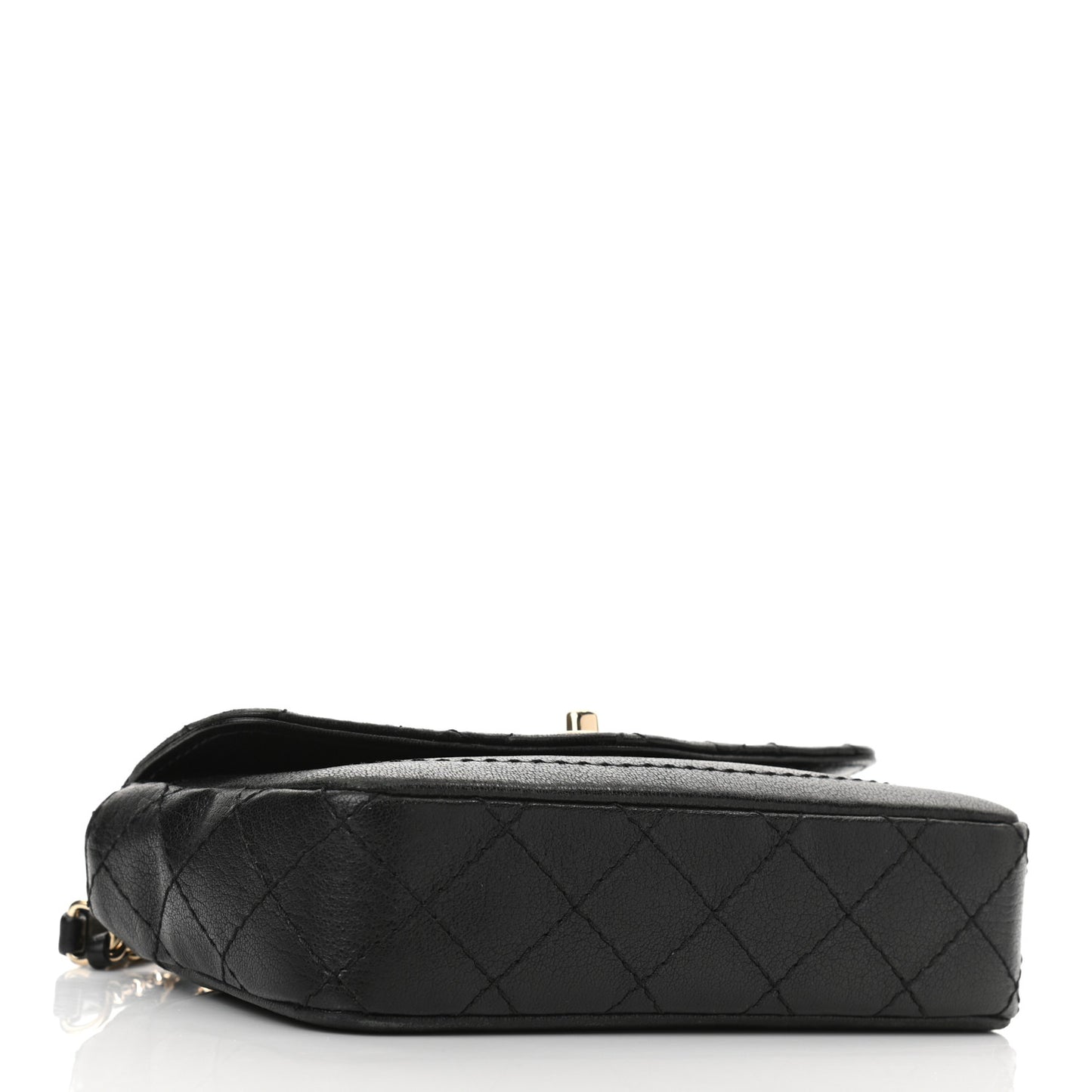 Goatskin Quilted Flap Black