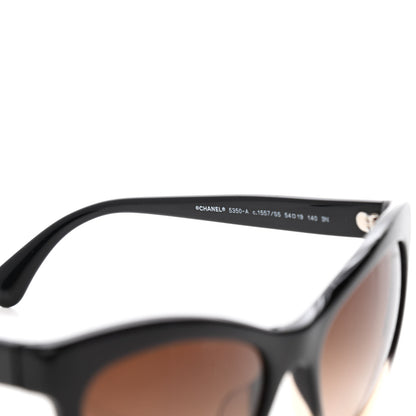 Chanel Acetate CC Cat Eye Summer Sunglasses 5350-A Black Beige 5 of 8