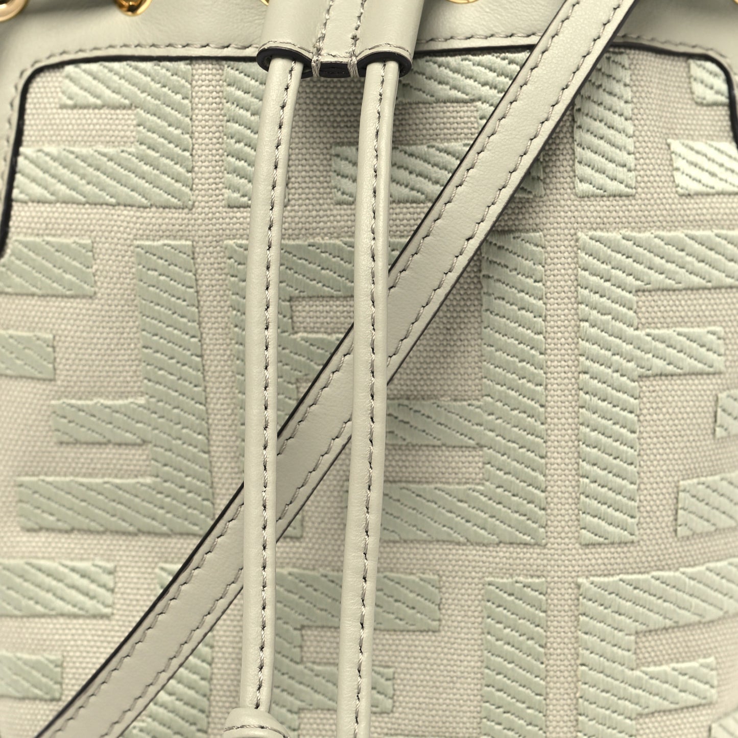Canvas Vitello Grace F is Fendi FF Embroidered Mini Mon Tresor Bucket Bag Green Tea