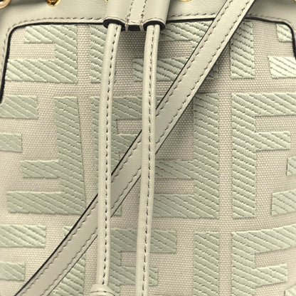 Fendi Canvas Vitello Grace F is Fendi FF Embroidered Mini Mon Tresor Bucket Bag Green Tea 8 of 10