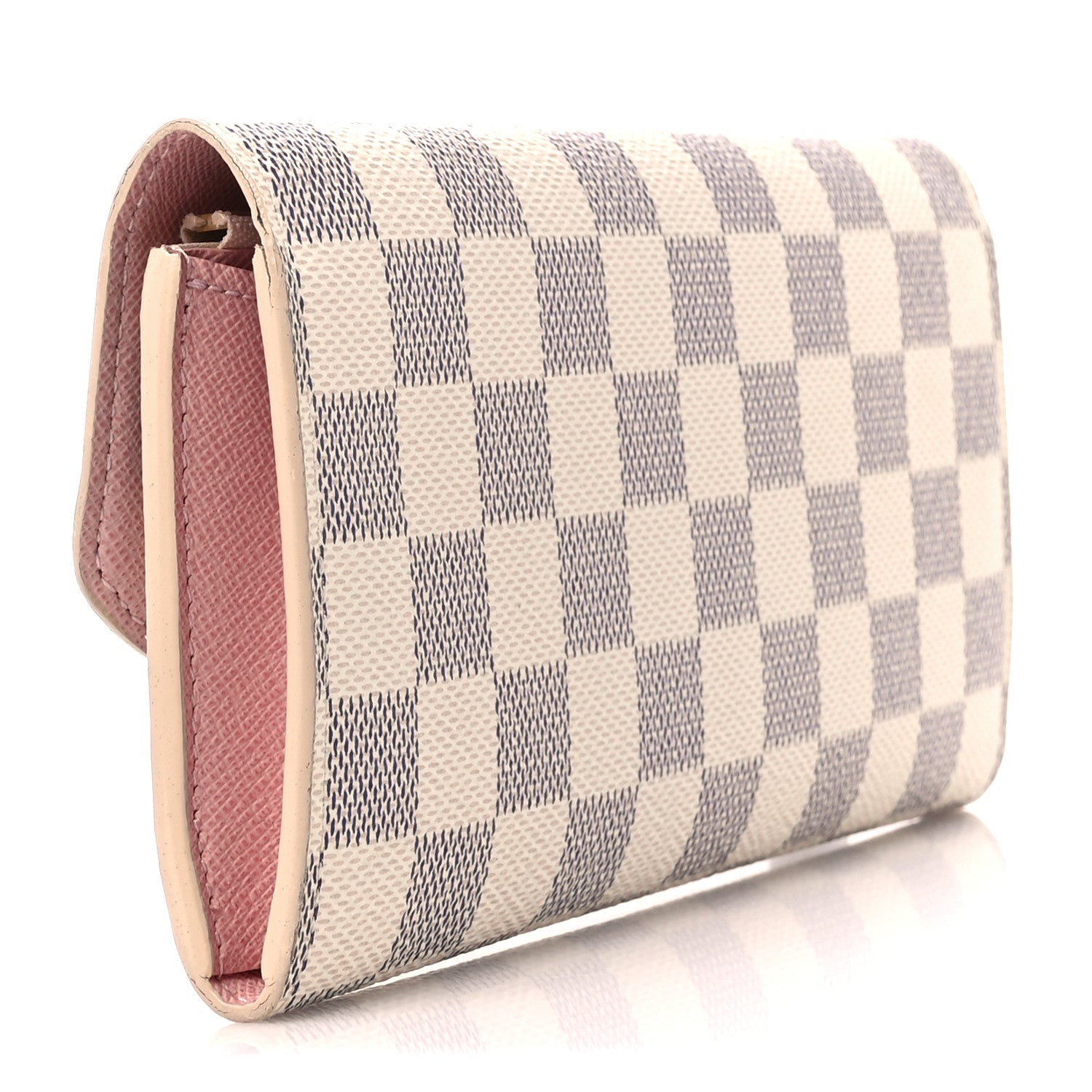 Louis Vuitton Damier Azur Emilie Wallet Rose Ballerine 3 of 11