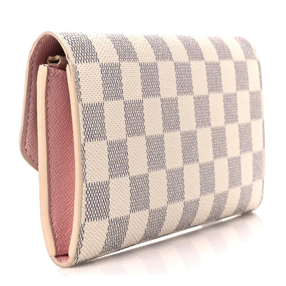 Louis Vuitton Damier Azur Emilie Wallet Rose Ballerine 3 of 11