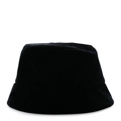 Prada Velvet Triangle Womens Bucket Hat S Black 4 of 10
