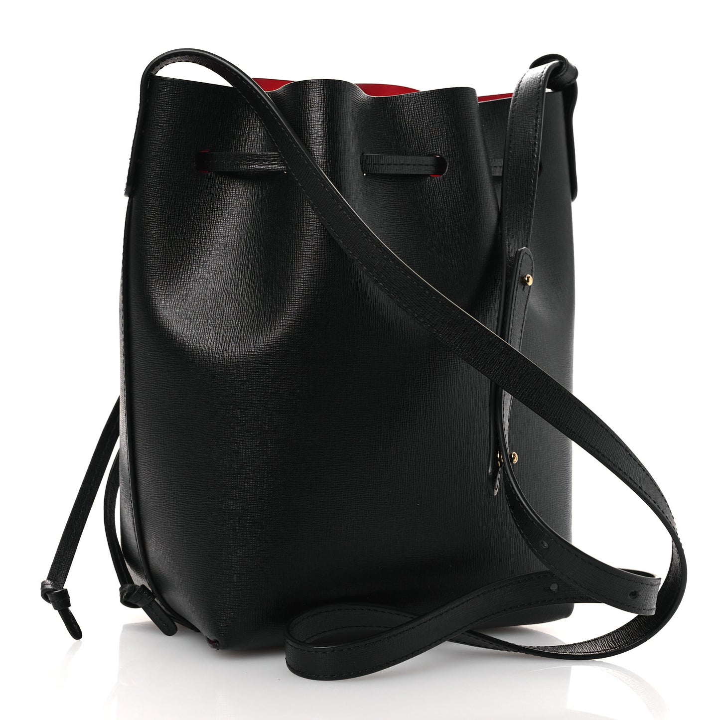 Calfskin Mini Bucket Bag Black Flamma