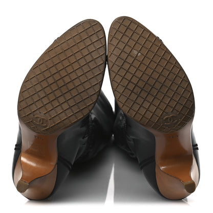 Chanel Calfskin Gathered Stitched High Boots 39.5 Black 7 of 12