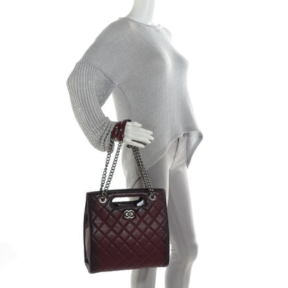 Chanel Goatskin Quilted Tote Light Burgundy 2 of 9