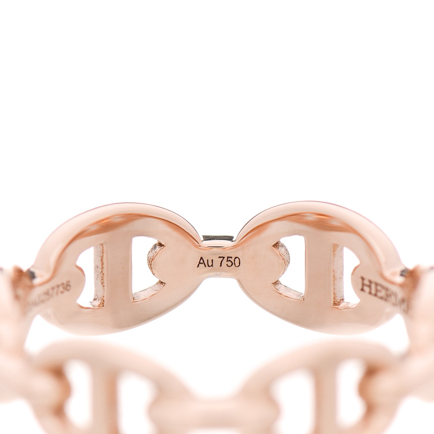 Hermes 18K Rose Gold PM Chaine D'Ancre Enchainee Ring 51 5.75 5 of 8