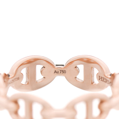 Hermes 18K Rose Gold PM Chaine D'Ancre Enchainee Ring 51 5.75 5 of 8