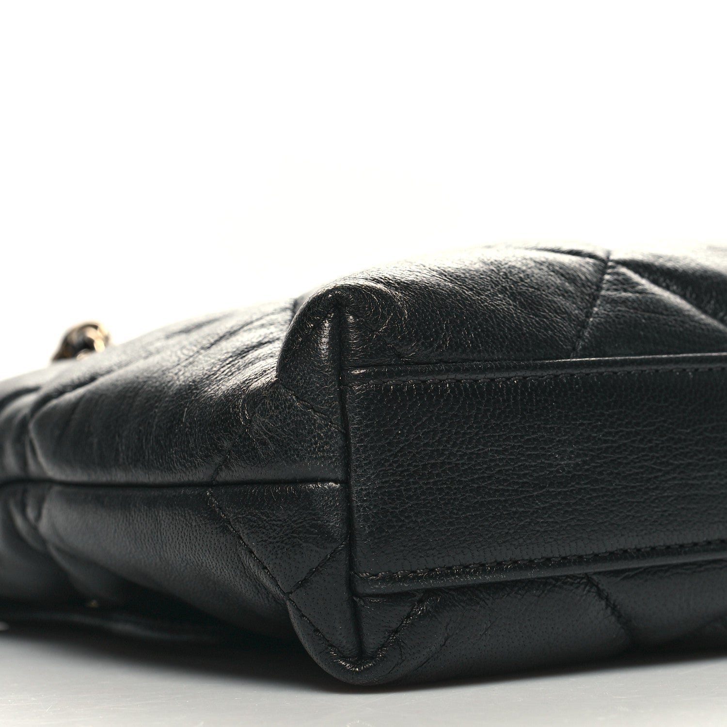 Chanel Lambskin Quilted Small Drawstring Shopping Bag Black 9 of 10