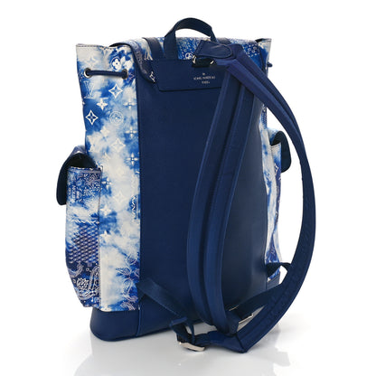 Louis Vuitton Cowhide Monogram Bandana Christopher MM Backpack Blue 3 of 8
