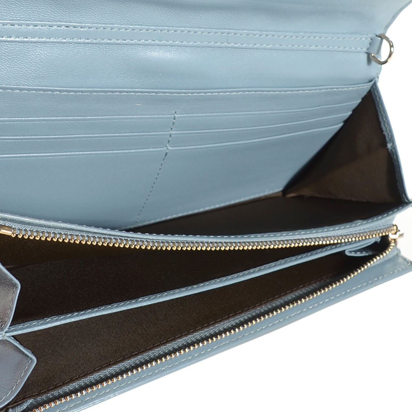 Patent Cannage Chain Wallet Grey