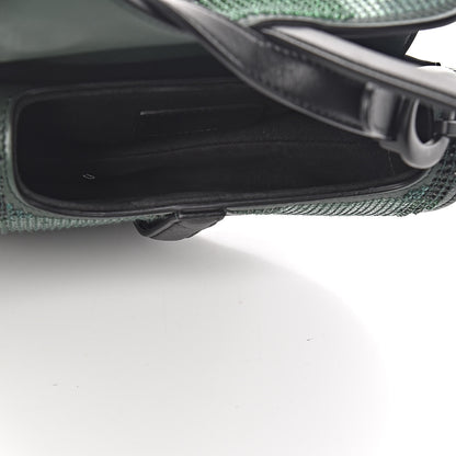 Christian Dior Crystal Calfskin Mini Saddle Bag Green Multi 5 of 9