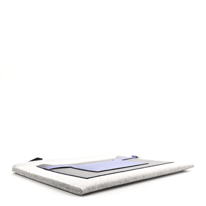 Hermes Felt Epsom Colorblock Toodoo 29 Zip Pouch Gris Clair Bleu Electrique Black 4 of 7