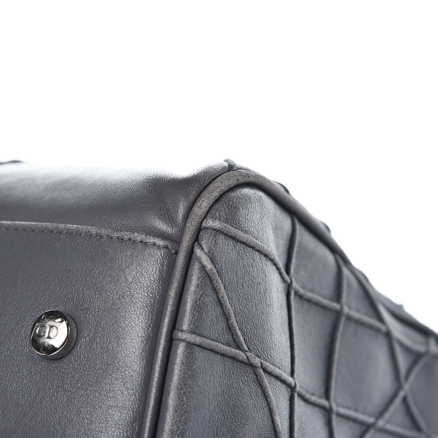 Lambskin Cannage Granville Polochon Grey
