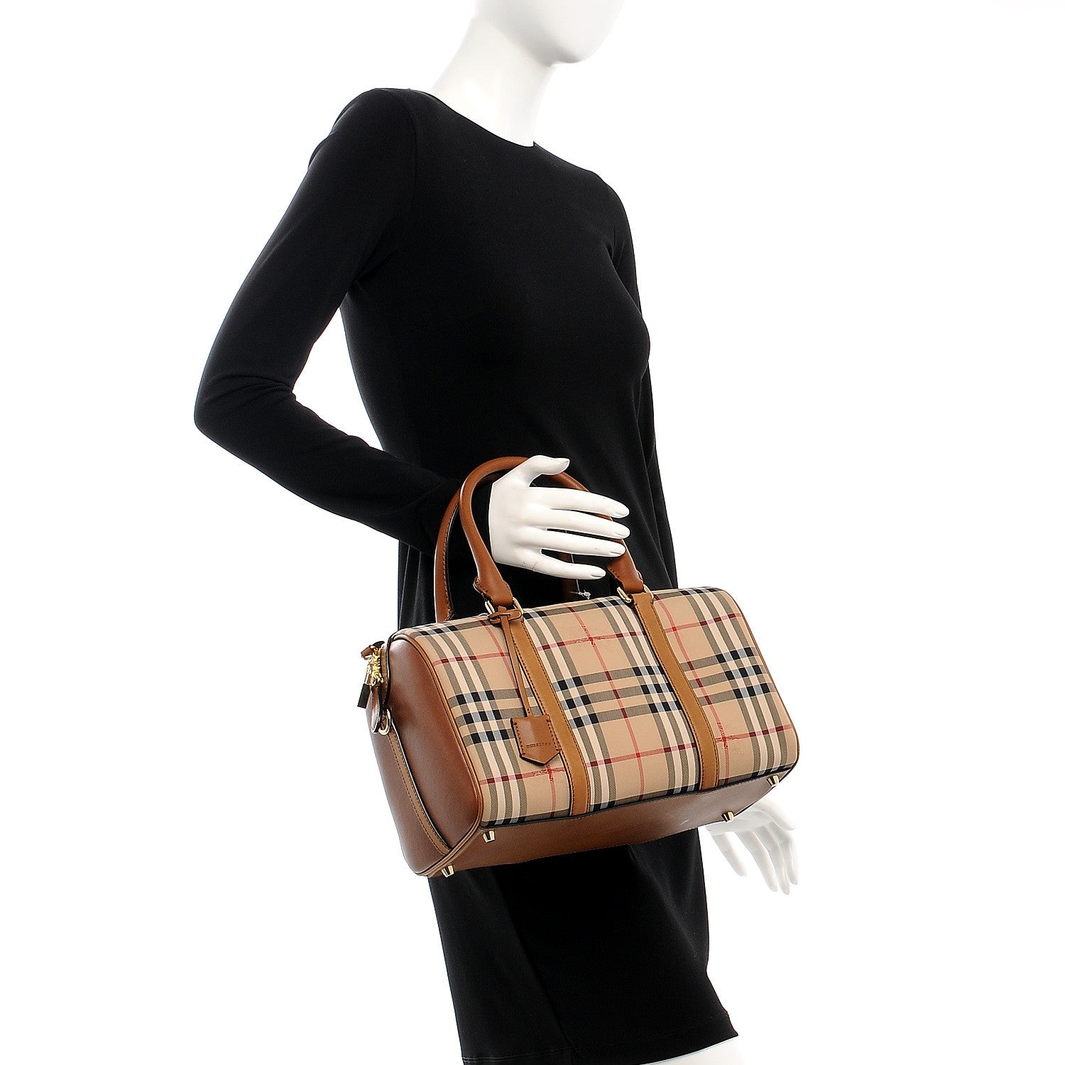 Burberry Horseferry Check Medium Alchester Bowling Bag Tan 2 of 9