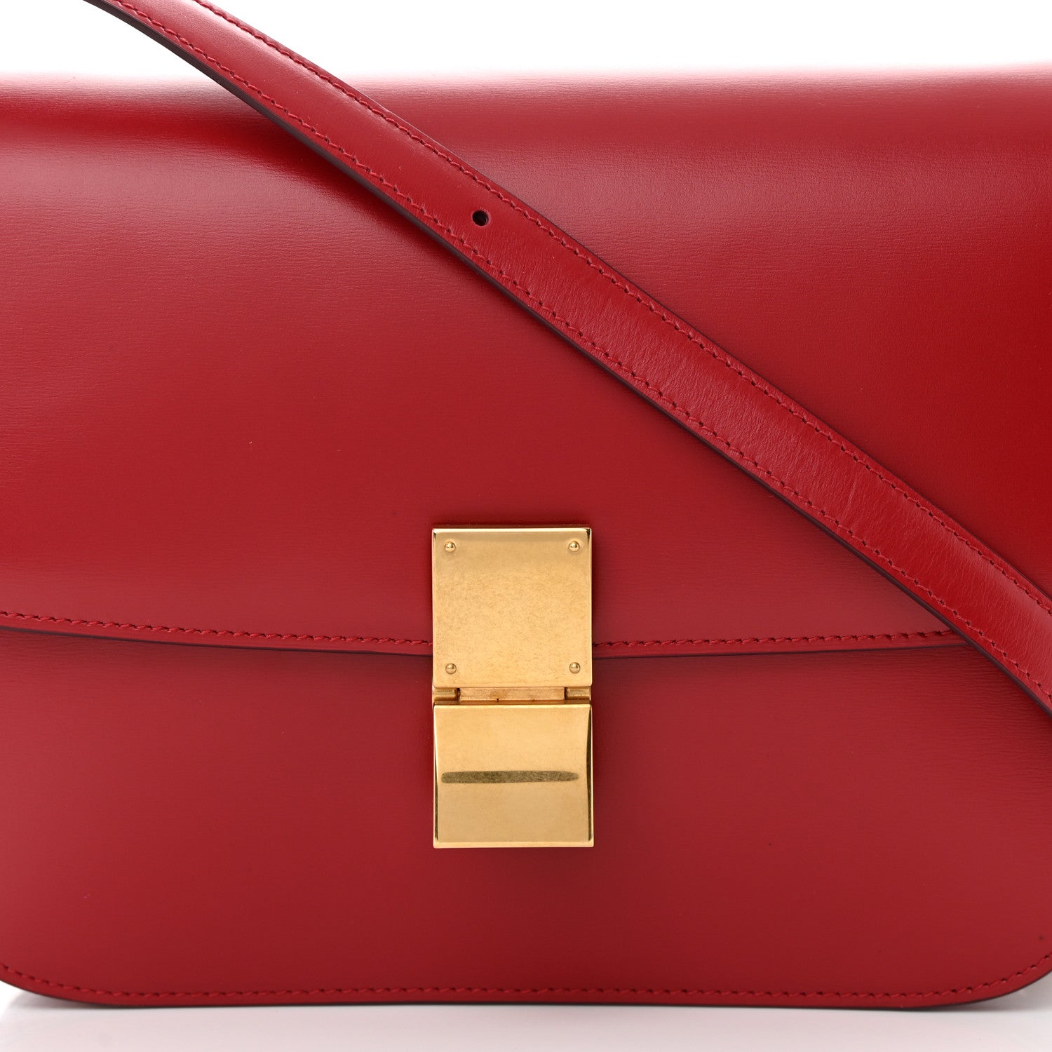 Celine Box Calfskin Medium Classic Box Flap Bag Red 8 of 14