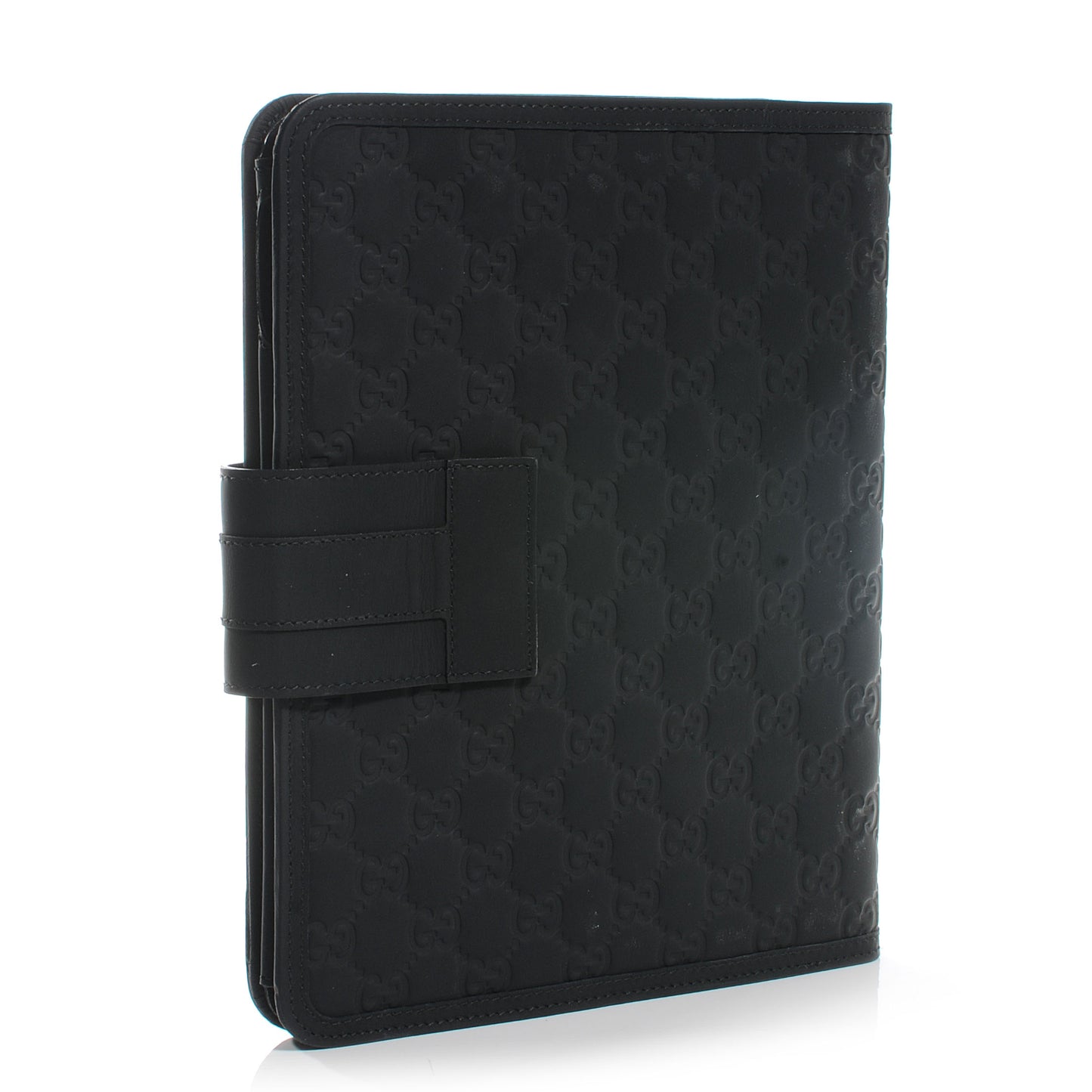 Rubberized Leather Guccissima Ipad Case W Fold Over Stand Black