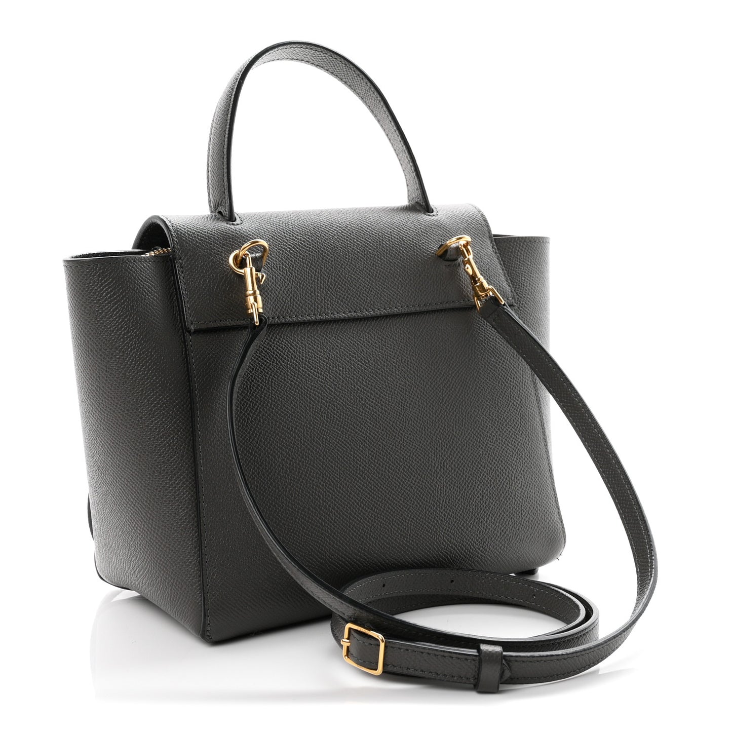 Grained Calfskin Nano Belt Bag Grey