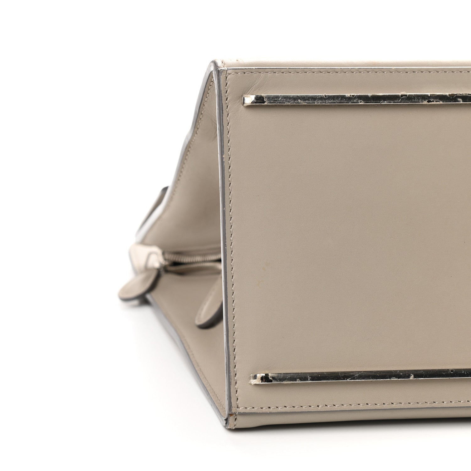 Balenciaga Calfskin Le Dix M Cartable Shoulder Bag Pearl Grey 7 of 13