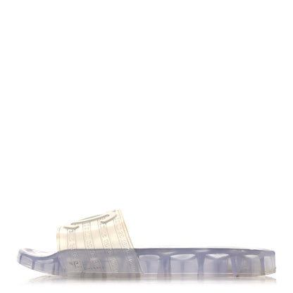 Chanel PVC Transparent CC Flat Slide Sandals 9 White 1 of 9