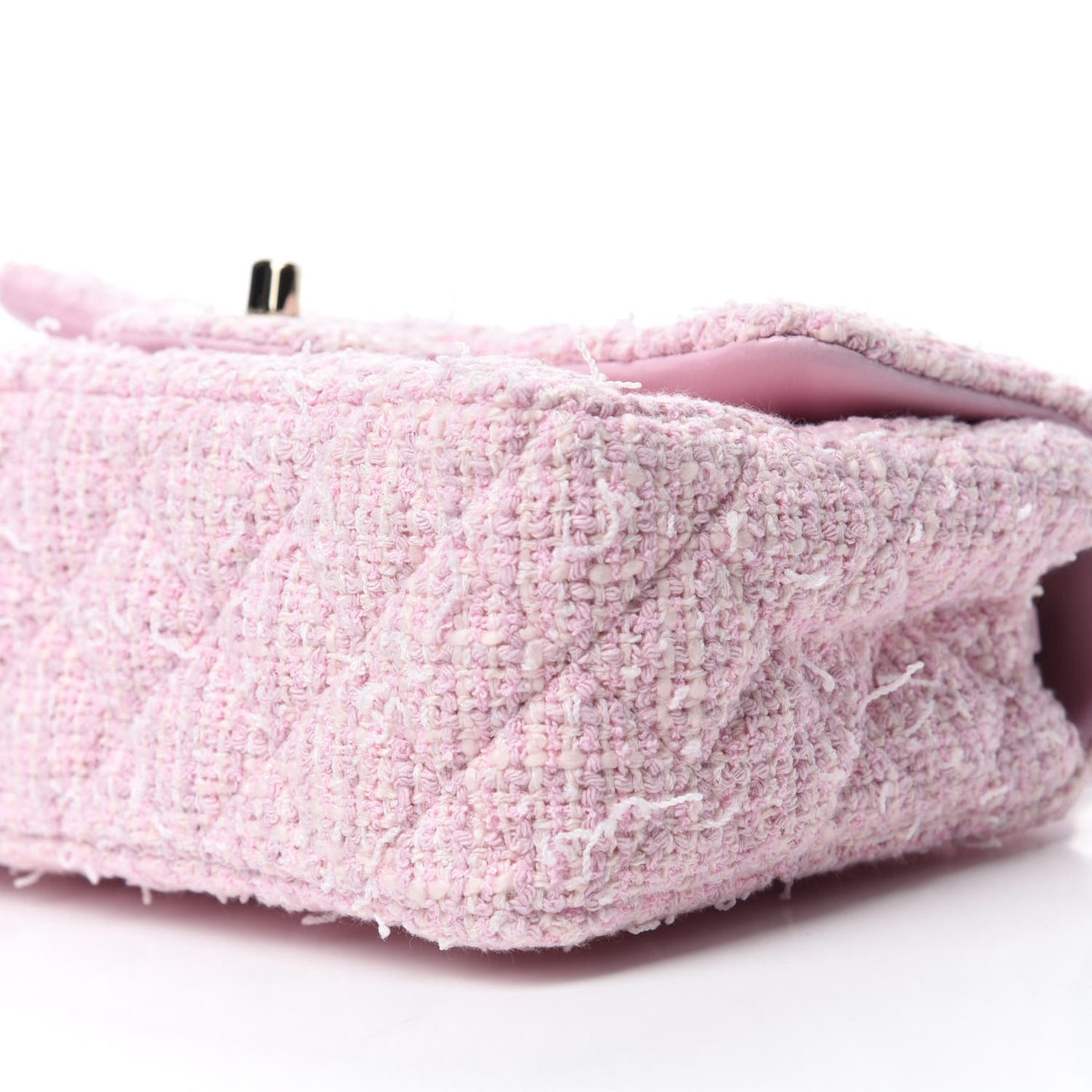 Tweed Quilted Mini Rectangular Flap Pink