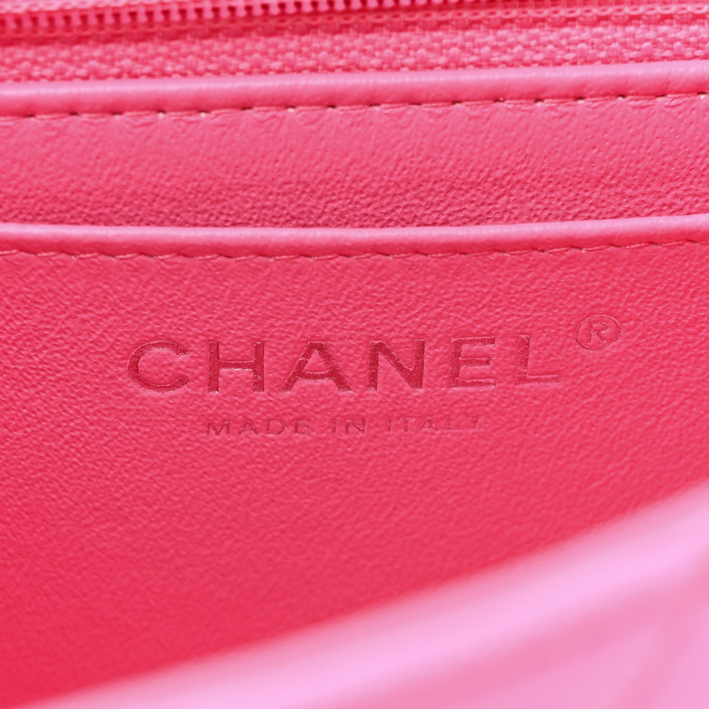 Lambskin Quilted Mini Rectangular Flap Neon Pink