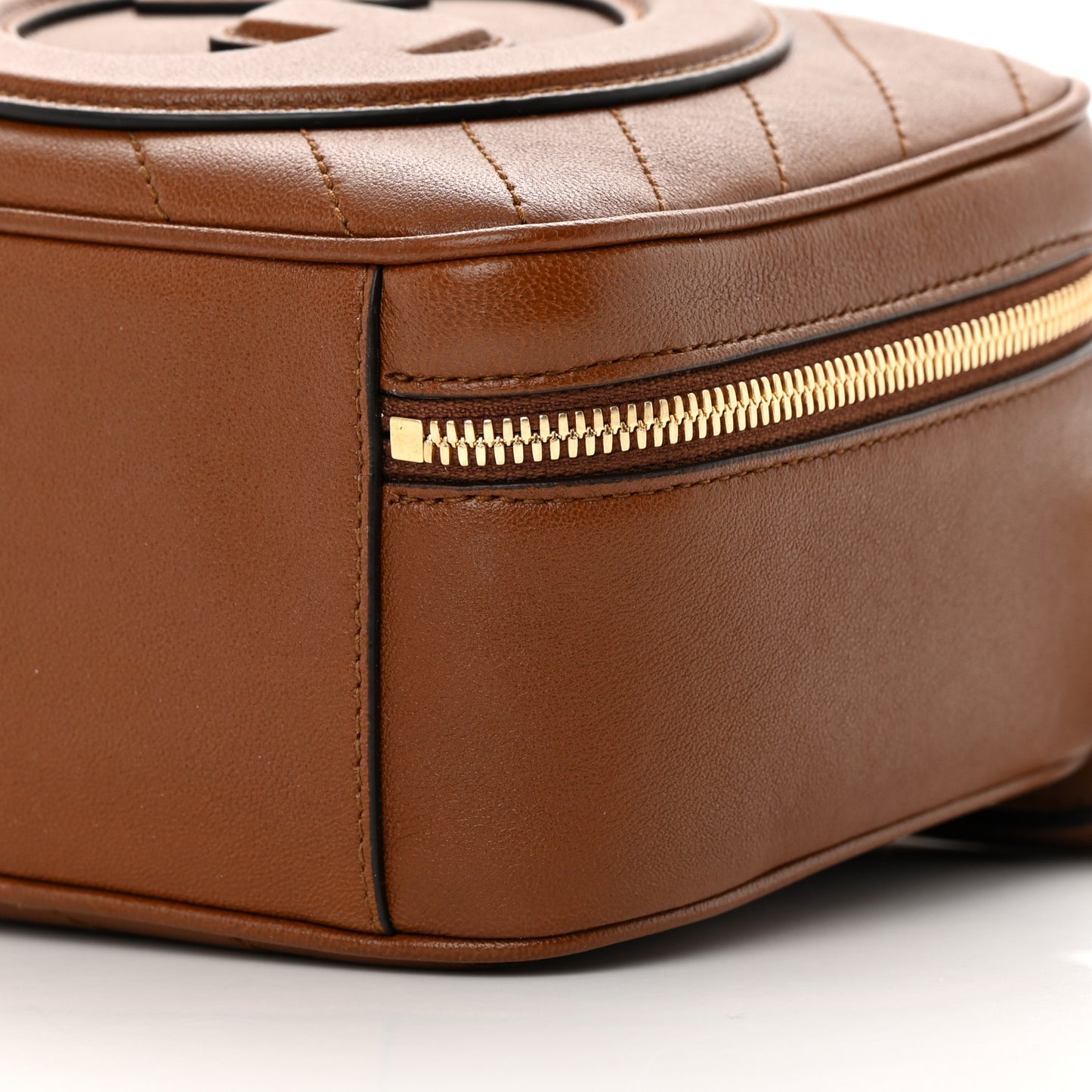 Sakai Be Green Calfskin Diagonal Stitched Blondie Top Handle Bag Cuir