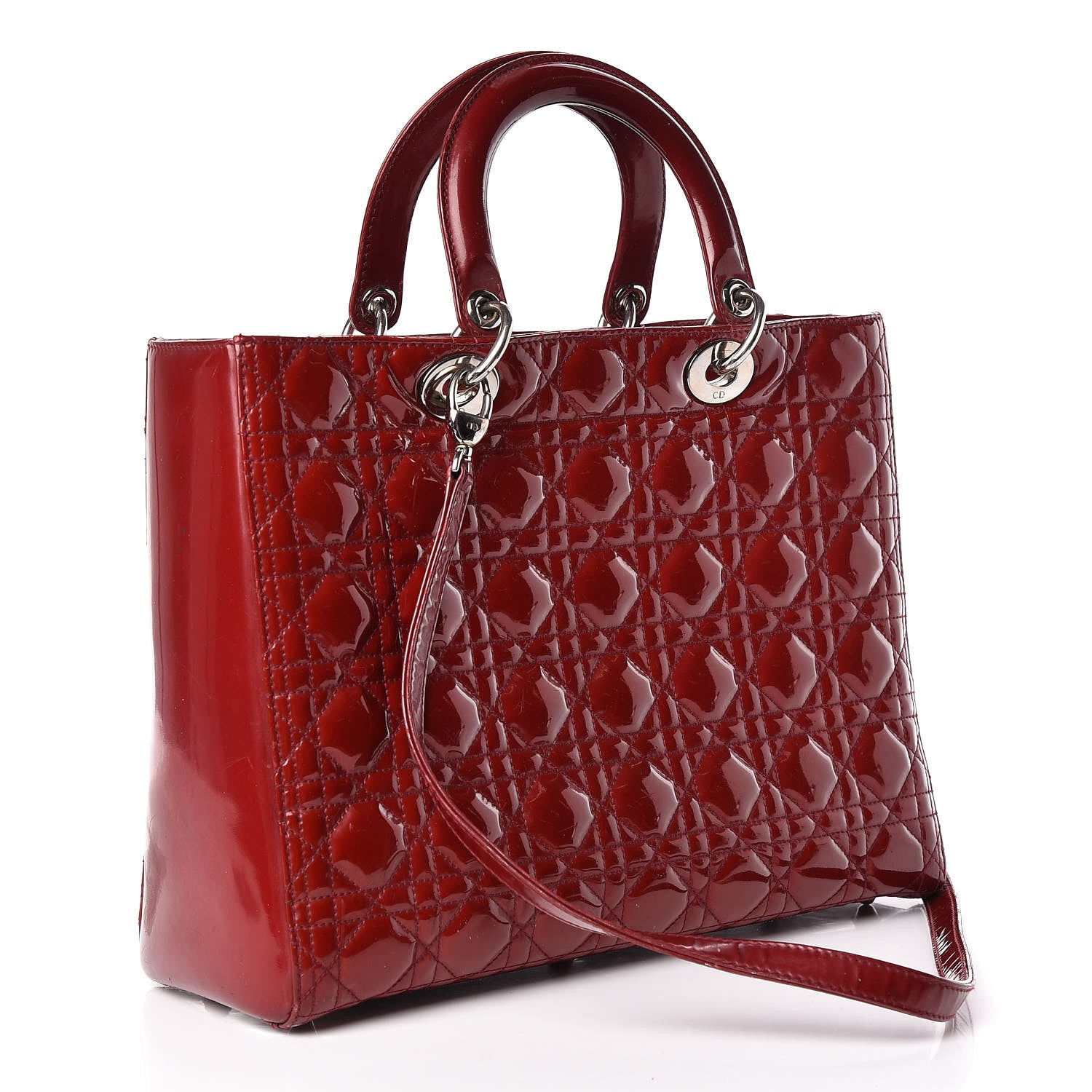 Christian Dior Patent Cannage Large Lady Dior Red 3 of 30