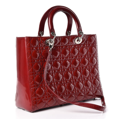 Christian Dior Patent Cannage Large Lady Dior Red 3 of 30
