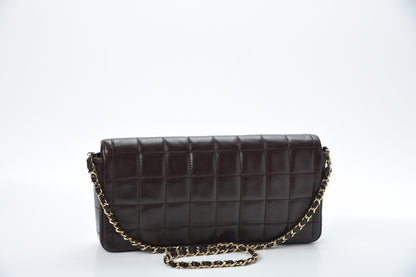 Chanel Lambskin East West Chocolate Bar Flap Dark Brown 3 of 20