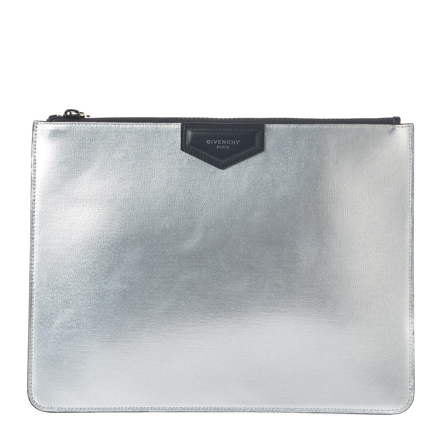 Givenchy Textured Calfskin Medium Antigona Pouch Silver 1 of 7