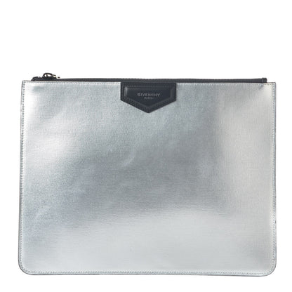 Givenchy Textured Calfskin Medium Antigona Pouch Silver 1 of 7