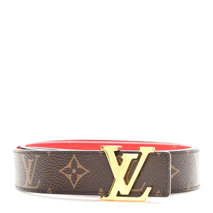 Louis Vuitton Monogram 30mm LV Initiales Reversible Belt 80 32 Coquelicot 1 of 5
