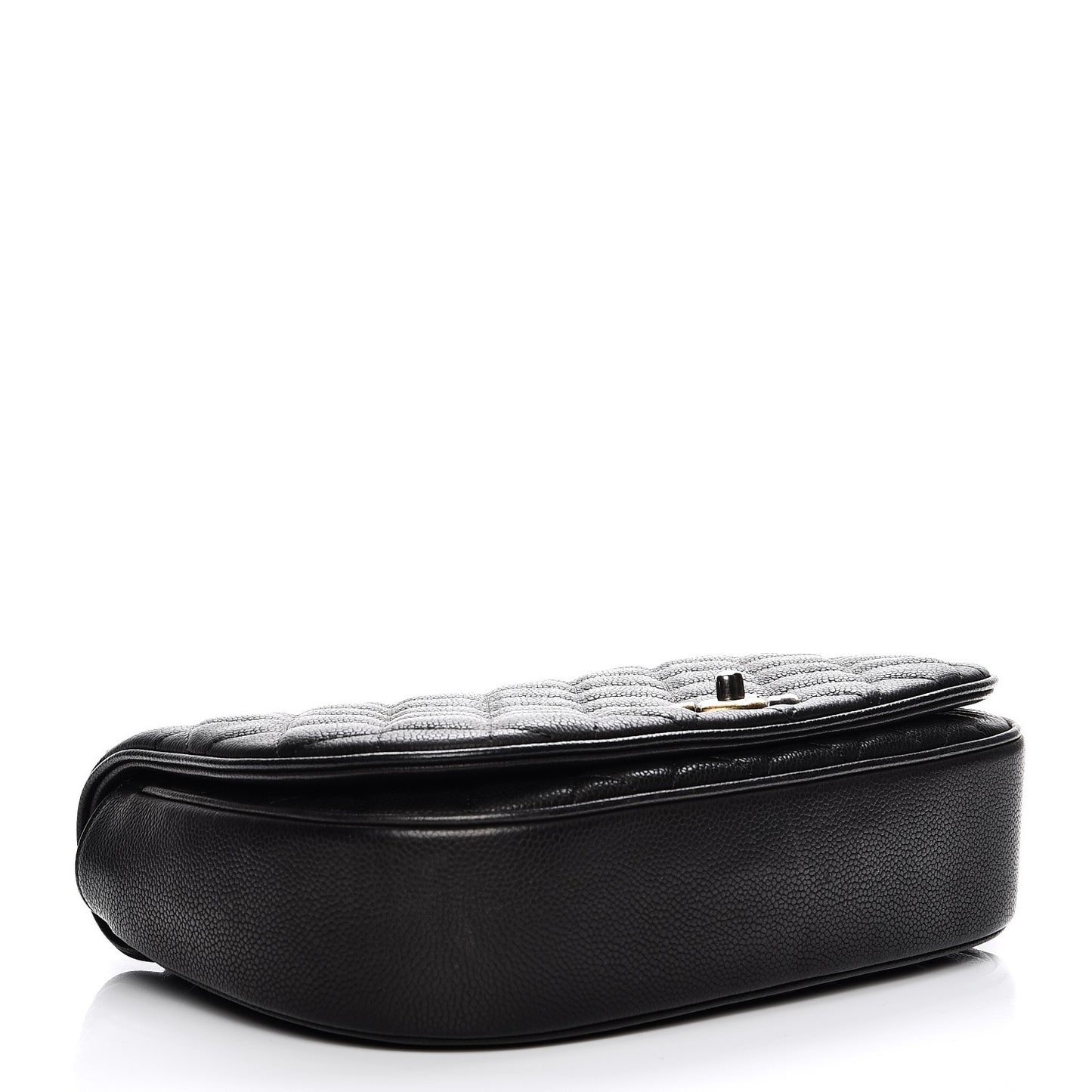 Caviar Quilted Casual Pocket Messenger Flap Black