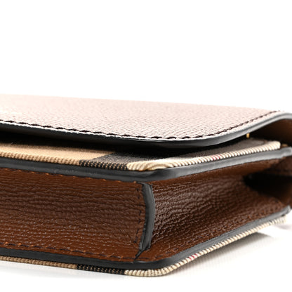 Burberry Derby Calfskin House Check Mini Hampshire Crossbody Tan 10 of 10