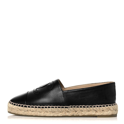 Chanel Lambskin CC Espadrilles 39 Black 1 of 10
