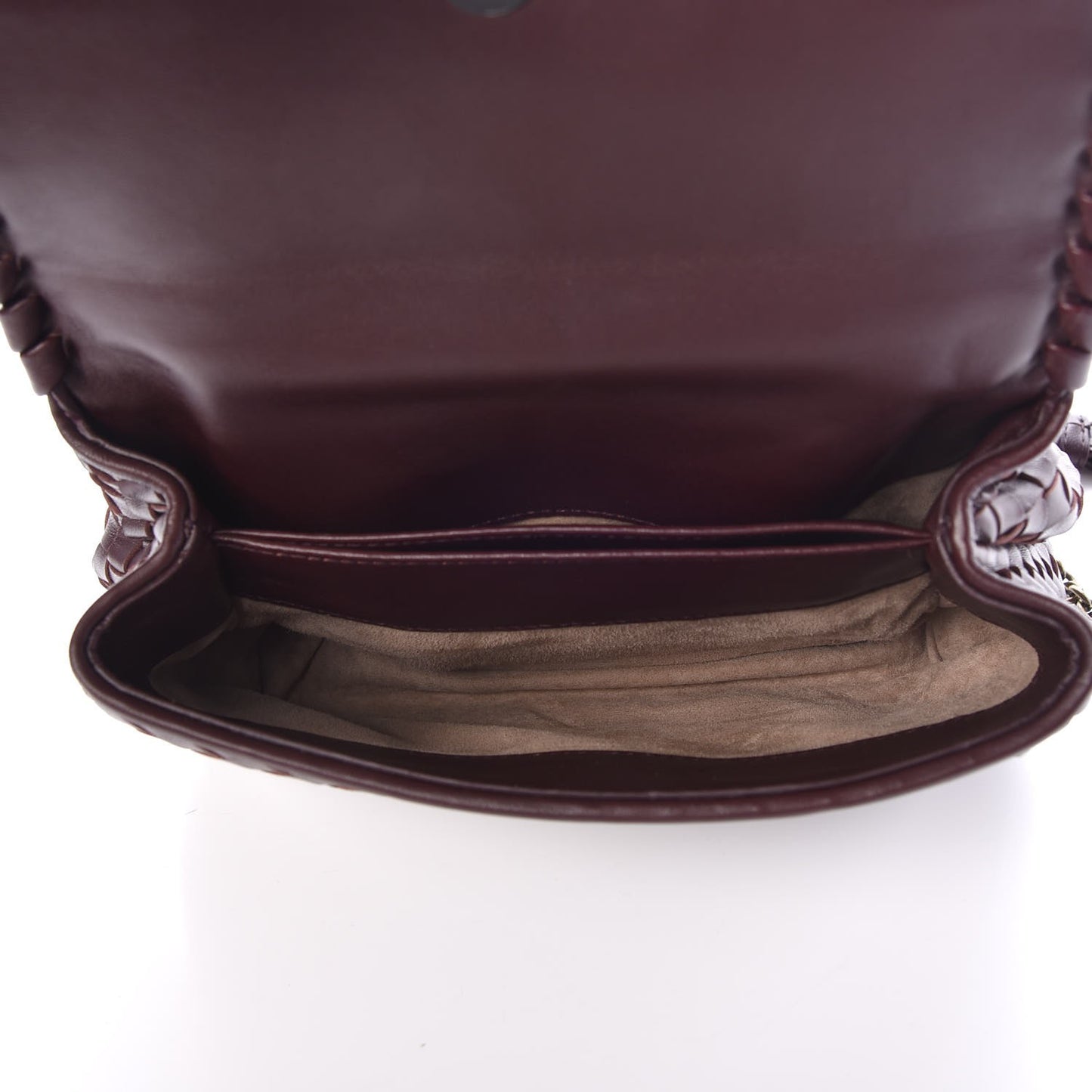Nappa Intrecciato Baby Olimpia Shoulder Bag Dark Barolo