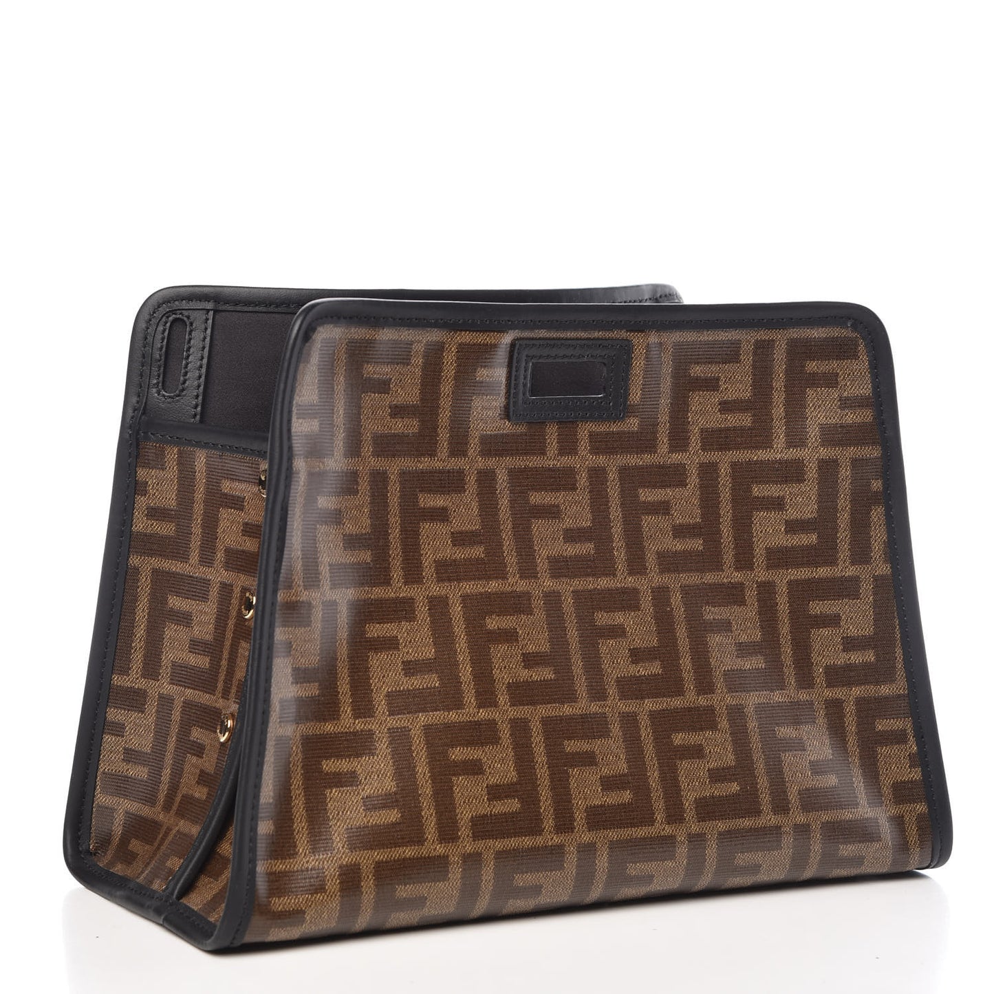 Glazed Fabric Vitello Century FF 1974 Stamp Patch Mini Peekaboo Defender Cover Mogano Panna Black