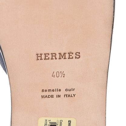 Hermes Epsom Mens Izmir Sandals 40.5 Bleu Saphir 6 of 10