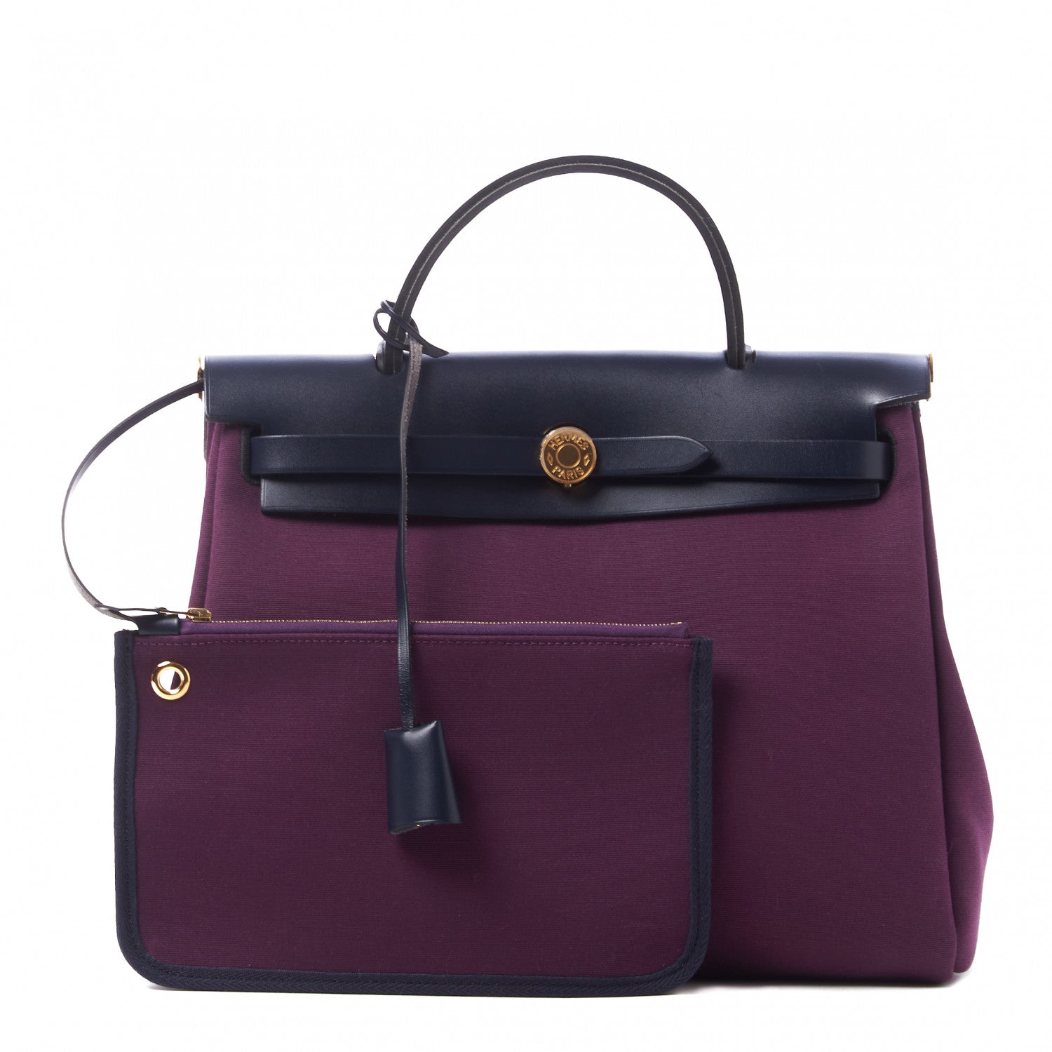 Hermes Military Toile Vache Hunter Herbag Zip PM 31 Cassis Bleu Indigo 1 of 9